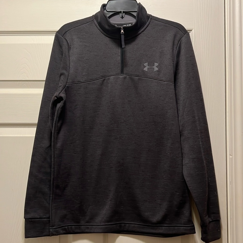 UNDER ARMOUR Coldgear Sweater Fleece 1/4 Zip Pullover Men's Size SMALL Gray EUC